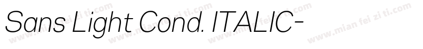 Sans Light Cond. ITALIC字体转换